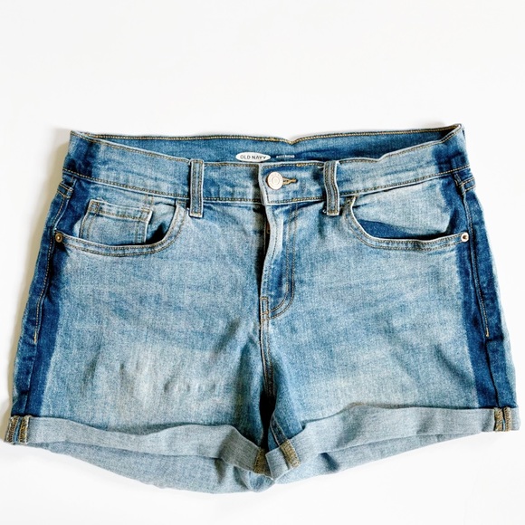 Old Navy Pants - OLD NAVY Boyfriend Cuffed Two-tone Jean Shorts